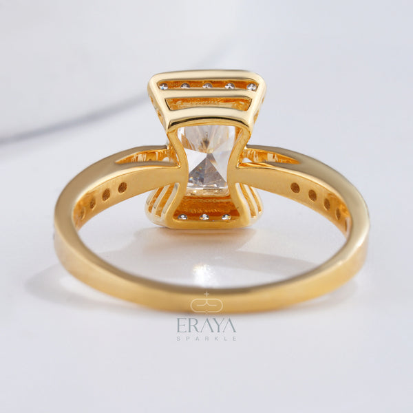 Radiant Pavé Ring with Lab-Grown Diamond - Ring