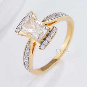 Radiant Pavé Ring with Lab-Grown Diamond - Ring