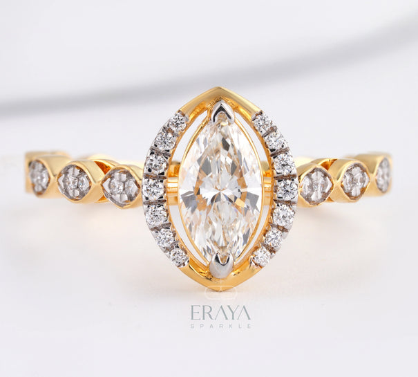 Marquise Cut Lab-Grown Diamond Ring - Ring