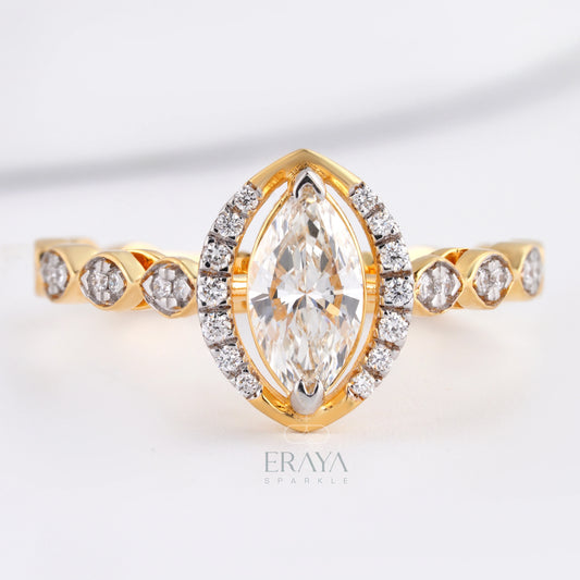 Marquise Cut Lab-Grown Diamond Ring - erayasparkle