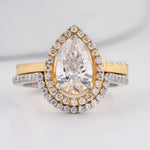 Stack Ring Set Two-Tone –Pear Cut Engagement Ring - Ring