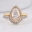 Stack Ring Set Two-Tone –Pear Cut Engagement Ring - Ring