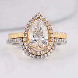 Stack Ring Set Two-Tone –Pear Cut Engagement Ring - Ring