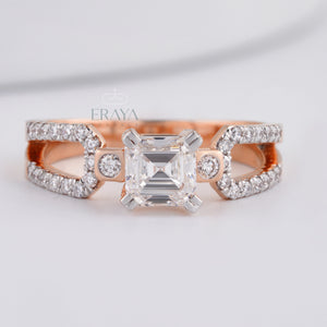 Square emerald cut diamond Ring - Ring