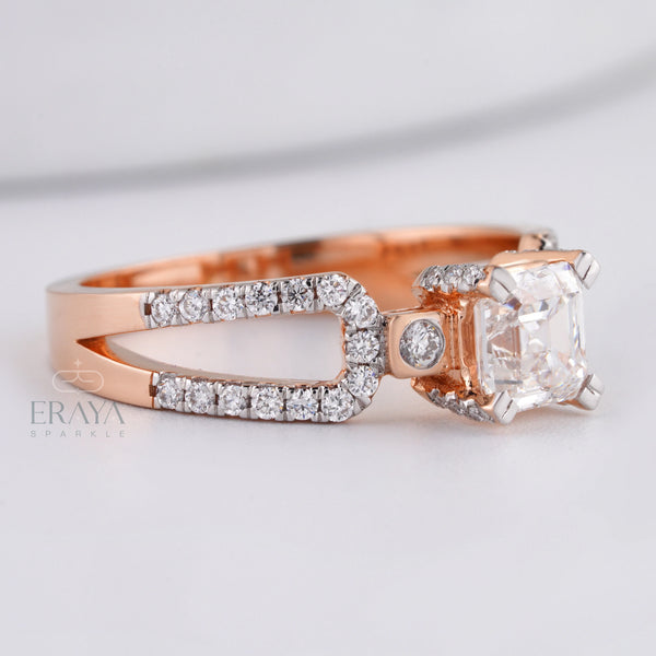 Square emerald cut diamond Ring - Ring