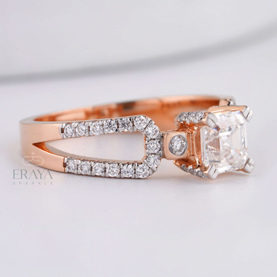 Square emerald cut diamond Ring - Ring