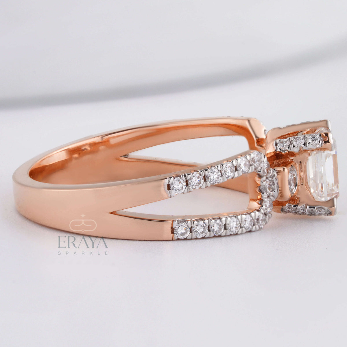 Square emerald cut diamond Ring