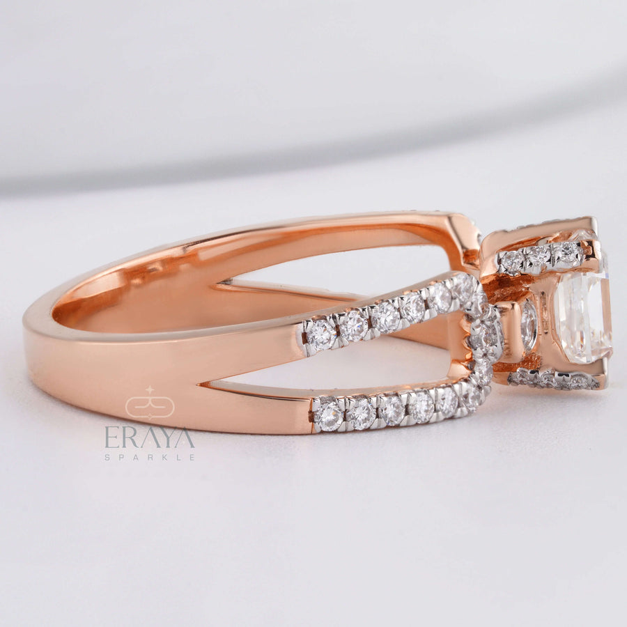 Square emerald cut diamond Ring - Ring