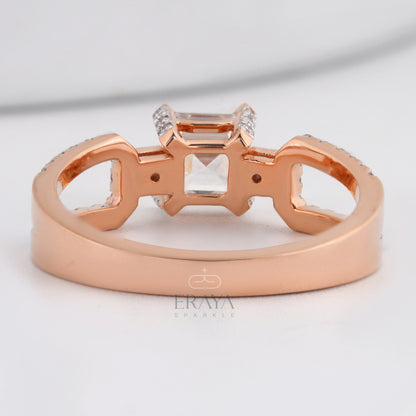 Square emerald cut diamond Ring - erayasparkle