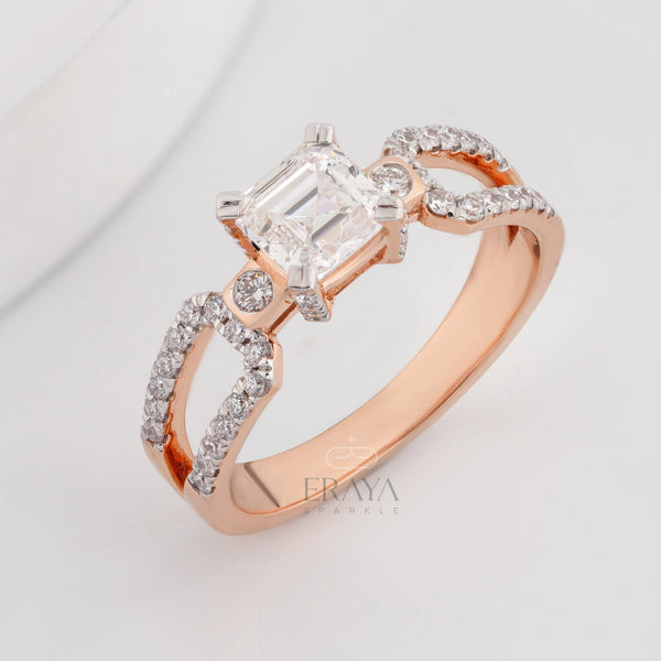 Square emerald cut diamond Ring - Ring