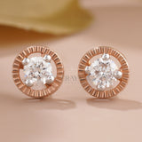 Rose Gold Diamond Studs with Lab-Created Diamond -