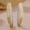 Modern Curved Earrings with Lab Diamond -