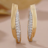 Modern Curved Earrings with Lab Diamond -