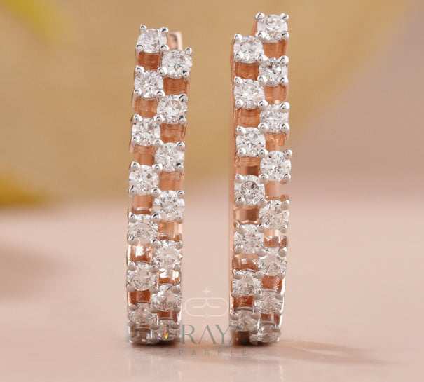 Everyday Gold Hoops with Lab-Created Diamond - 