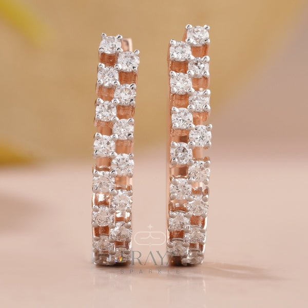 Everyday Gold Hoops with Lab-Created Diamond - 