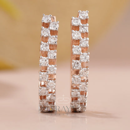 Everyday Gold Hoops with Lab-Created Diamond - erayasparkle