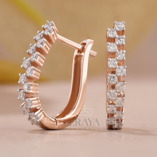 Everyday Gold Hoops with Lab-Created Diamond - erayasparkle