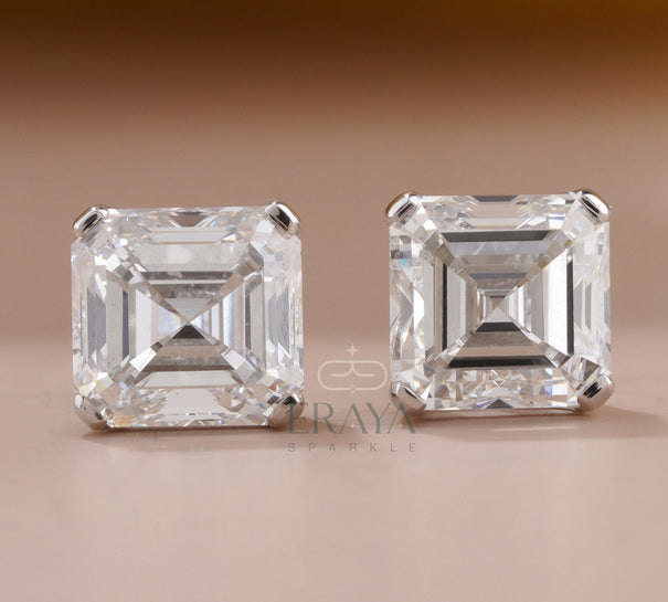 Square Diamond Studs with Lab-Grown Diamond - 