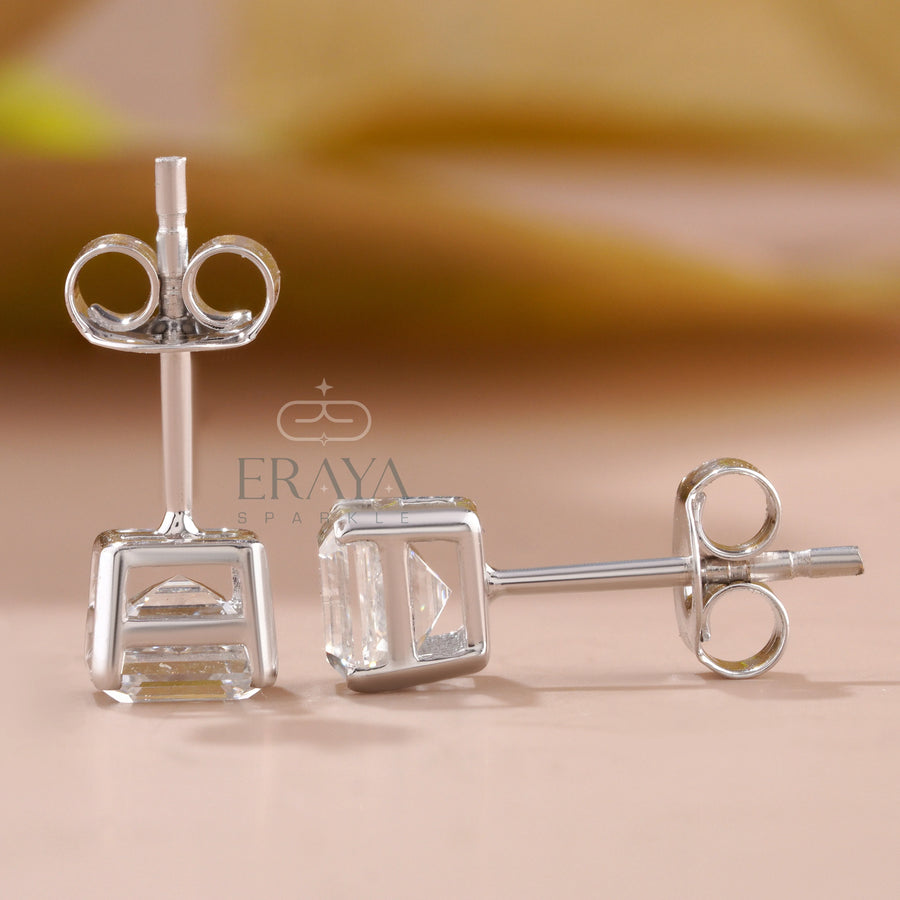 Square Diamond Studs with Lab-Grown Diamond -