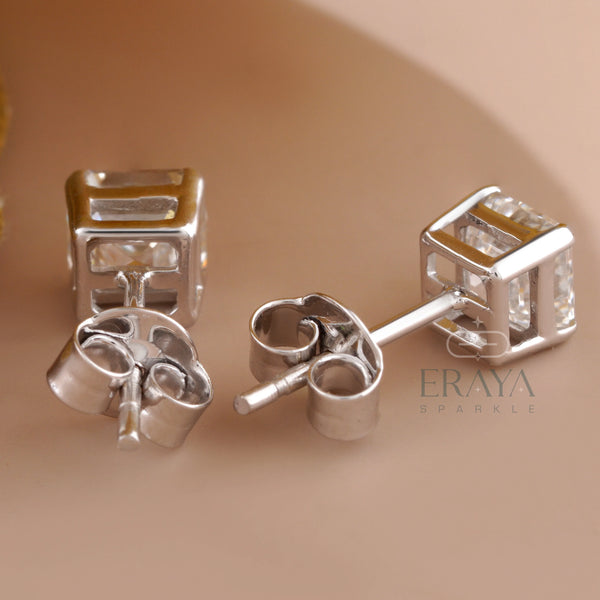 Square Diamond Studs with Lab-Grown Diamond - 