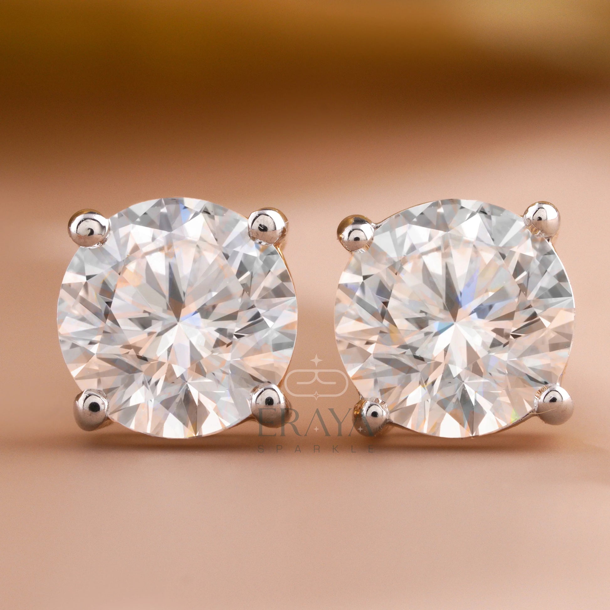 Classic Round Studs with Lab-Grown Diamond - erayasparkle