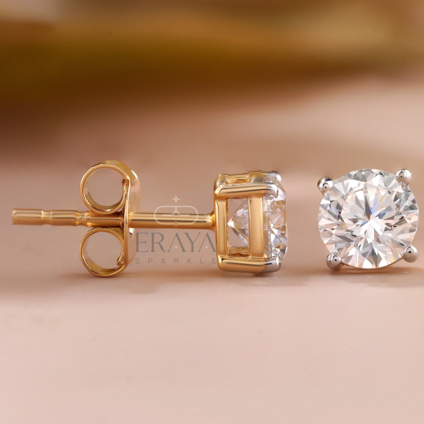 Classic Round Studs with Lab-Grown Diamond - erayasparkle