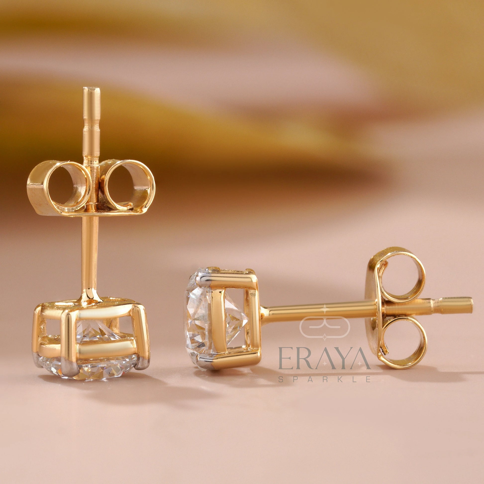 Classic Round Studs with Lab-Grown Diamond - erayasparkle