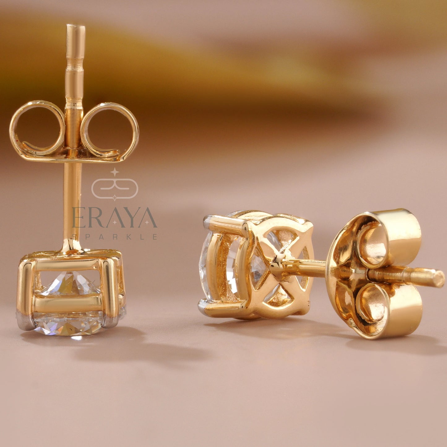 Classic Round Studs with Lab-Grown Diamond - erayasparkle