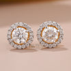 Gold Solitaire Studs with Lab-Created Diamond - 