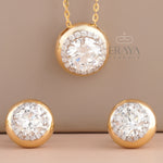 Round Cut Necklace Set with Lab-Grown Diamond Set - 
