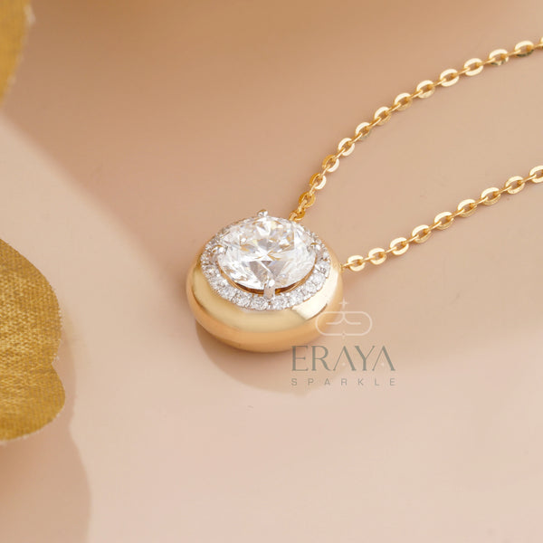 Round Cut Necklace Set with Lab-Grown Diamond Set - 