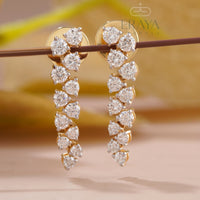 Round Cut Drop Earrings with Lab-Grown Diamond - 