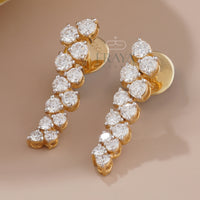 Round Cut Drop Earrings with Lab-Grown Diamond - 