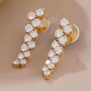 Round Cut Drop Earrings with Lab-Grown Diamond -