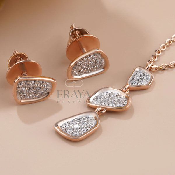 Necklace & Earring Set with LG Diamond Set - 