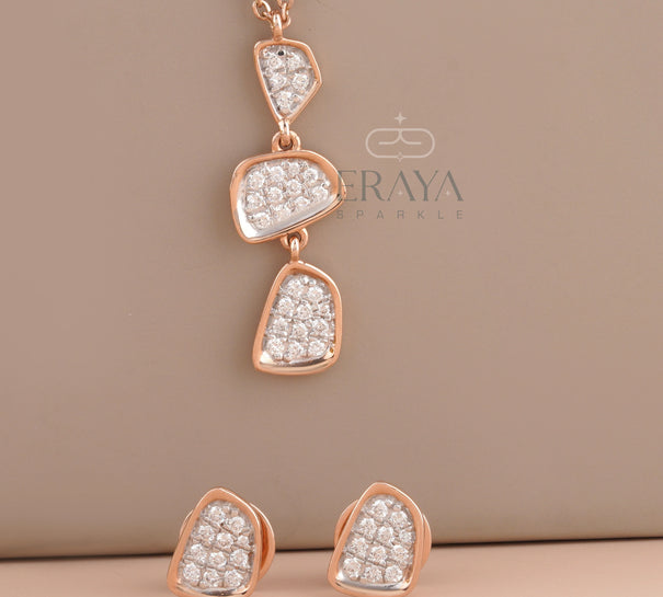 Necklace & Earring Set with LG Diamond Set - 
