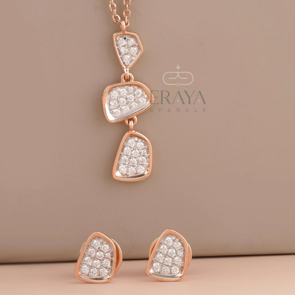 Necklace & Earring Set with LG Diamond Set - 