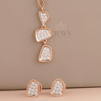 Necklace & Earring Set with LG Diamond Set - 