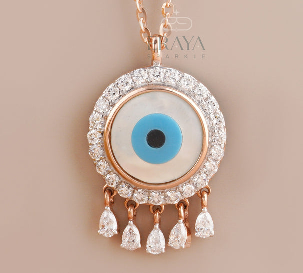 Mother of Pearl Pendant with Lab-Grown Diamond - 