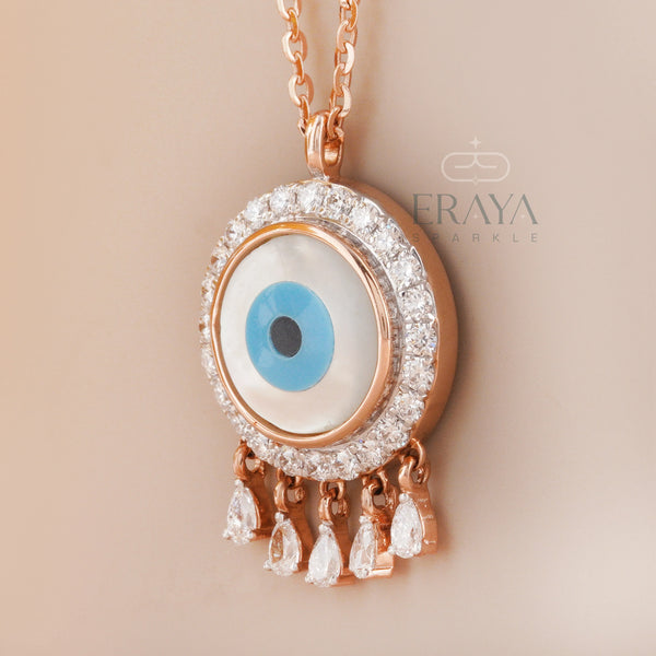 Mother of Pearl Pendant with Lab-Grown Diamond - 