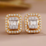 Emerald Round Studs with Lab-Grown Diamond - 