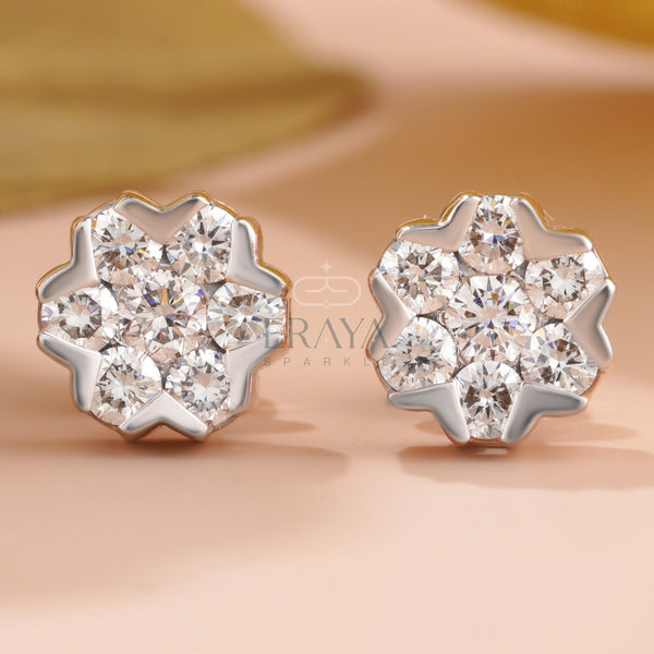 Minimalist Bridal Set | Diamond Pedant-Earring Set - 