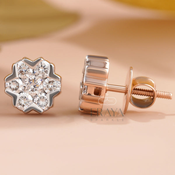 Minimalist Bridal Set | Diamond Pedant-Earring Set - 