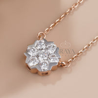 Minimalist Bridal Set | Diamond Pedant-Earring Set - 