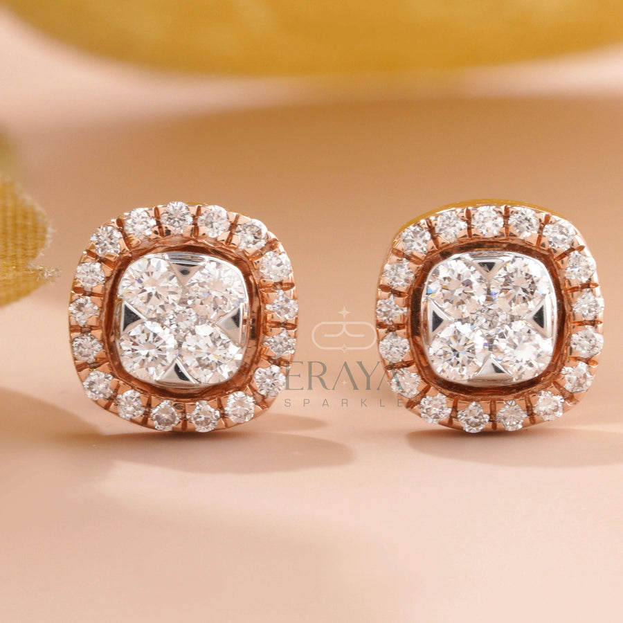 Rose Gold Pendant Set with Lab-Created Diamond Set -