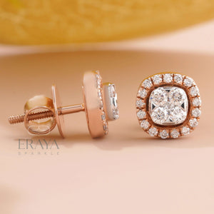 Rose Gold Pendant Set with Lab-Created Diamond Set -