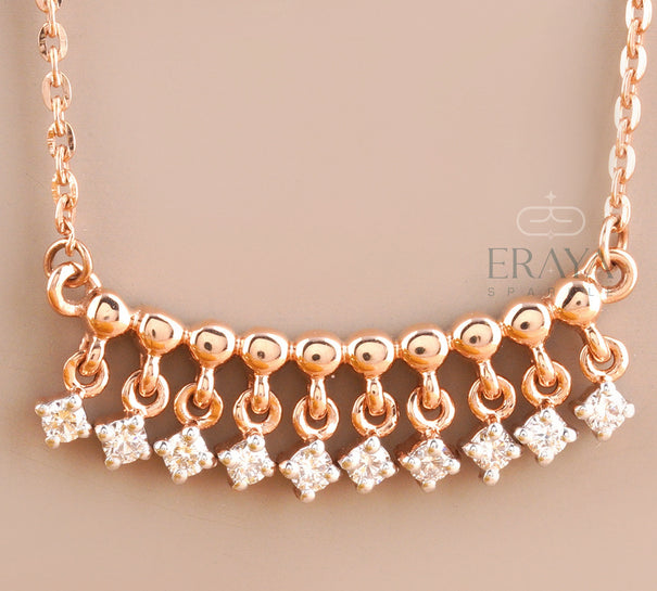Minimalist Bar Necklace with Lab-Created Diamond - 