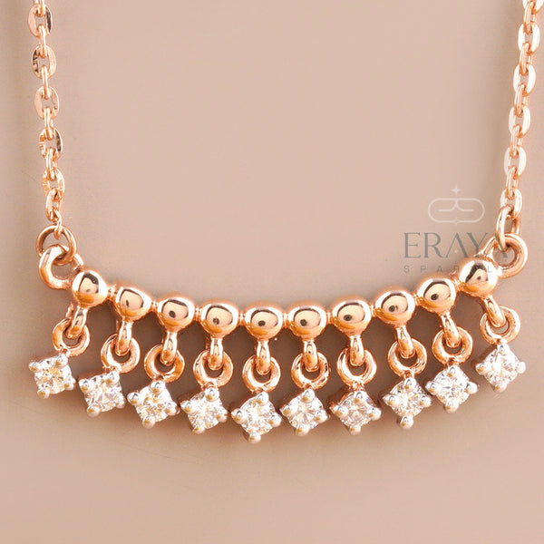 Minimalist Bar Necklace with Lab-Created Diamond - 