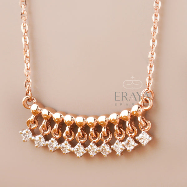 Minimalist Bar Necklace with Lab-Created Diamond - 