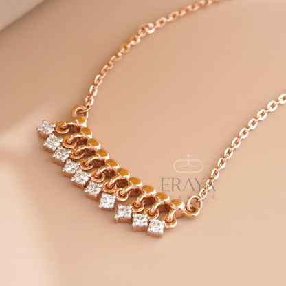 Minimalist Bar Necklace with Lab-Created Diamond - erayasparkle